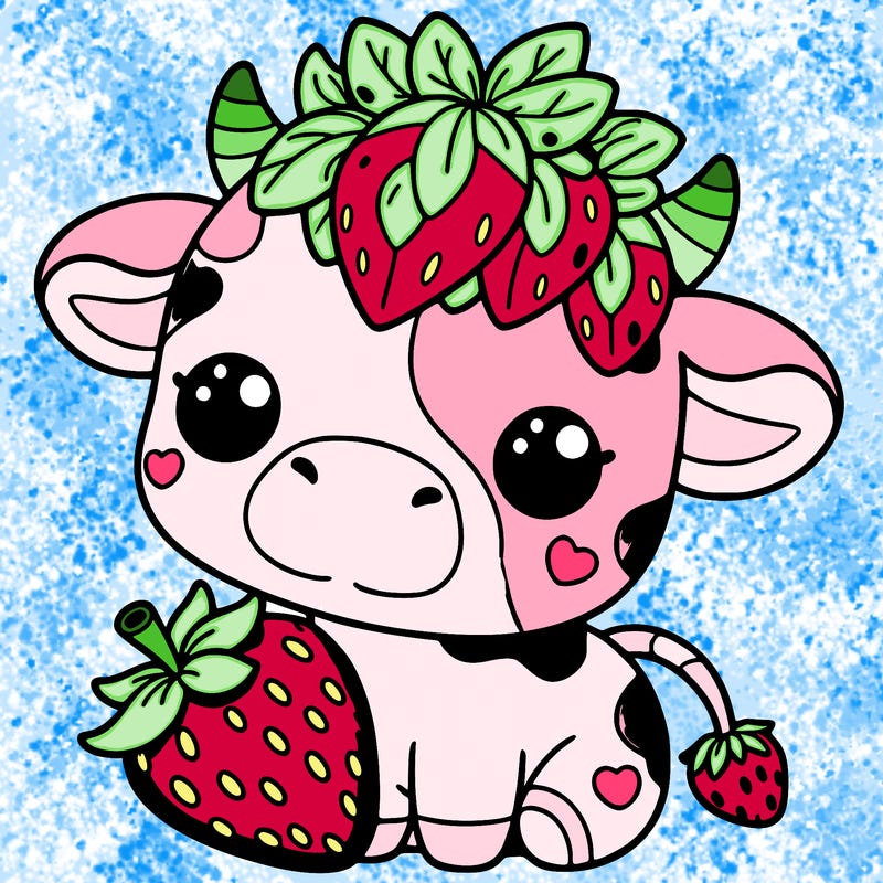 cute strawberry cow