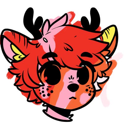 a humanoid deer with soft fluffy ears