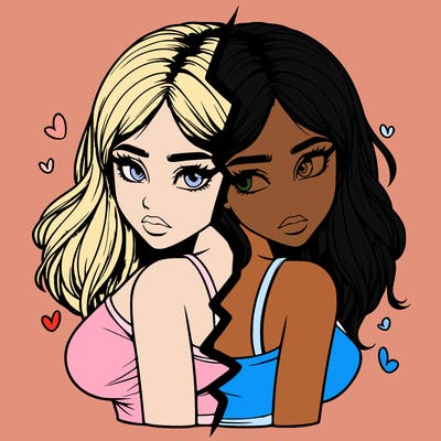 realistic girl split