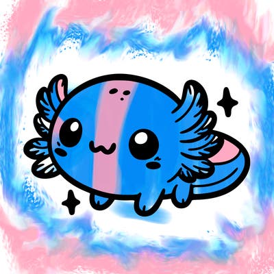 cute easy baby axolotl