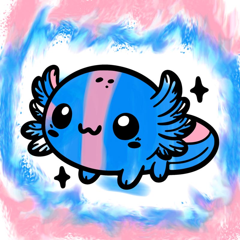 cute easy baby axolotl