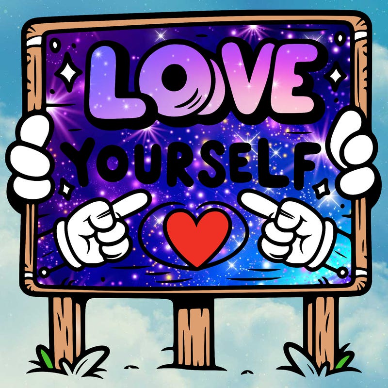a sign where it is written: love yourself