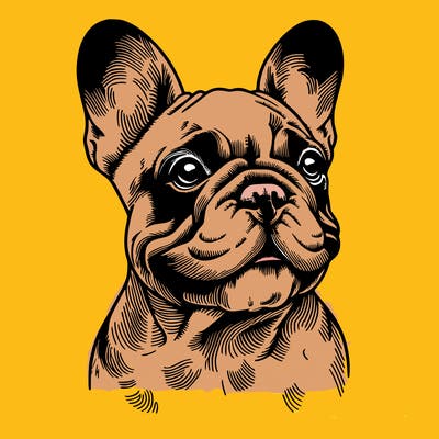 realistic french bulldog