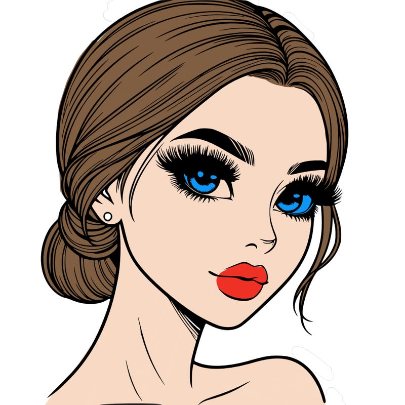 realistic girl with lashes