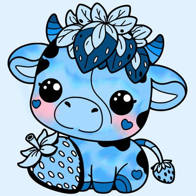 cute strawberry cow