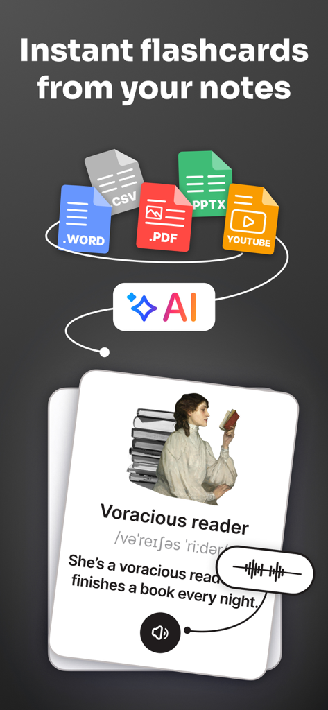 Noji: Study with Flashcards - Criação de cartão de estudo por IA a partir de notas e vídeos no aplicativo Noji