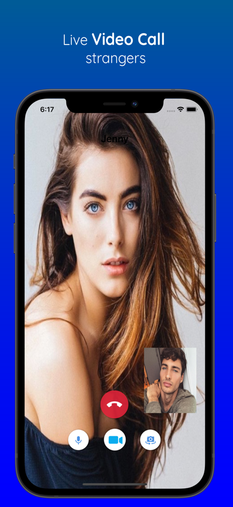 ChatHub Anonymous Chat NoLogin - A mobile phone screen showing a live video call between two strangers on the ChatHub app.