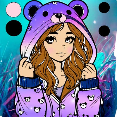 realistic girl in a animal pjs hoodie