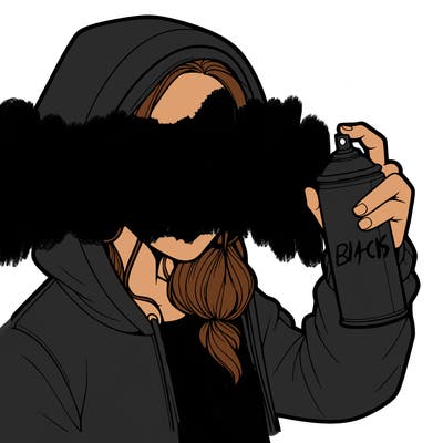 a realistic girl, spray painting