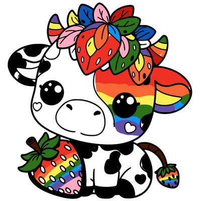 cute strawberry cow