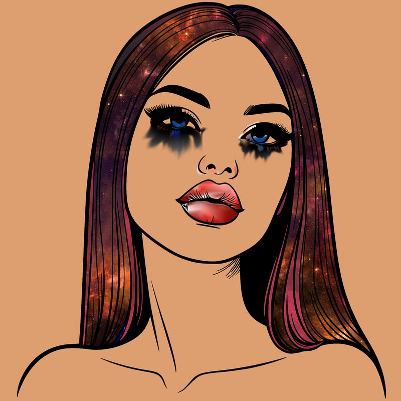 realistic woman with full lips