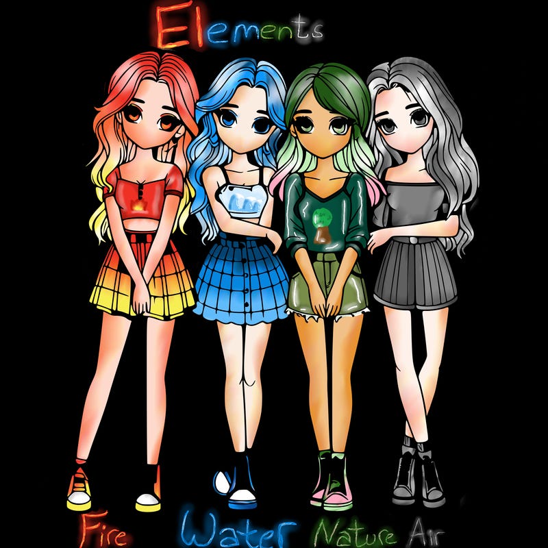 a group of girls realistic