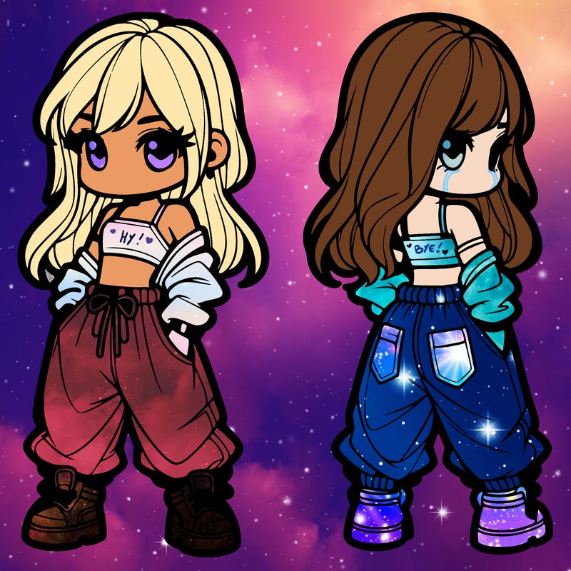 girl in crop top and baggy pants