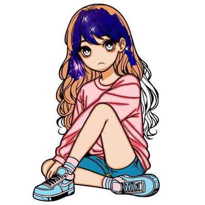 girl sitting realistic