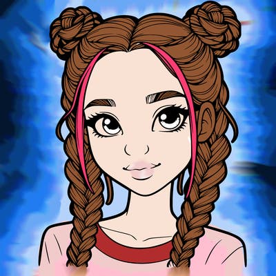 realistic girl with braids