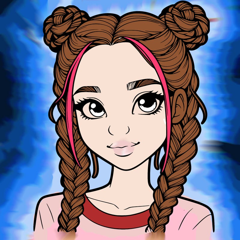 realistic girl with braids