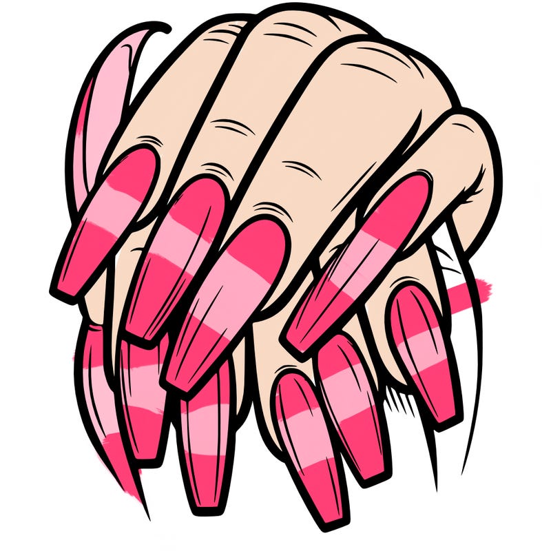 long coffin shape acrylic nails with french tip