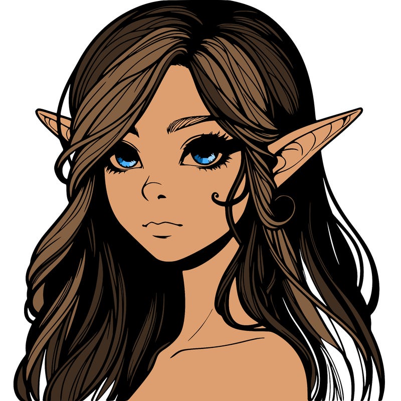 elf girl realistic dark fantasy