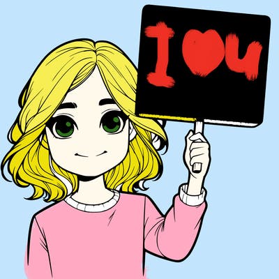 realistic girl holding up a sign