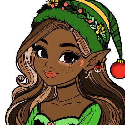 christmas girl elf realistic