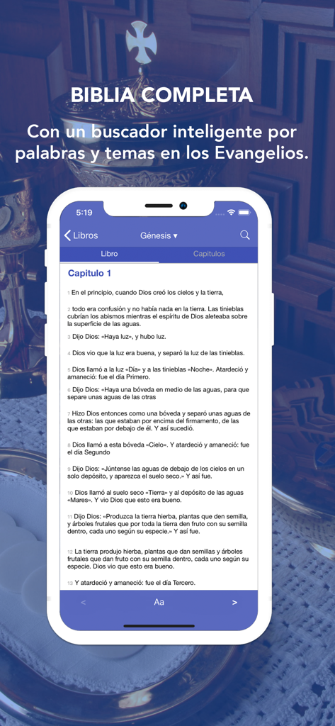 LiturGuia - Pantalla de la app LiturGuia mostrando la Biblia Católica completa en español