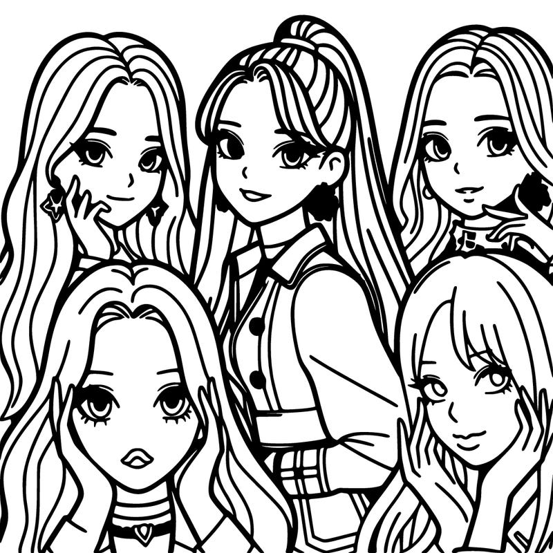k-pop girl group realistic