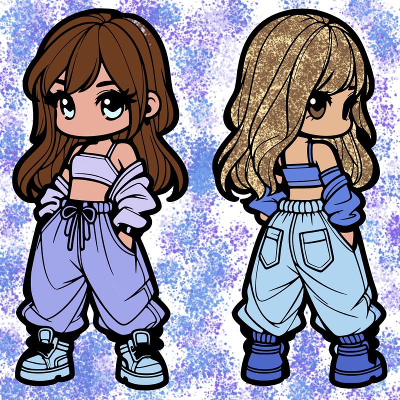 girl in crop top and baggy pants