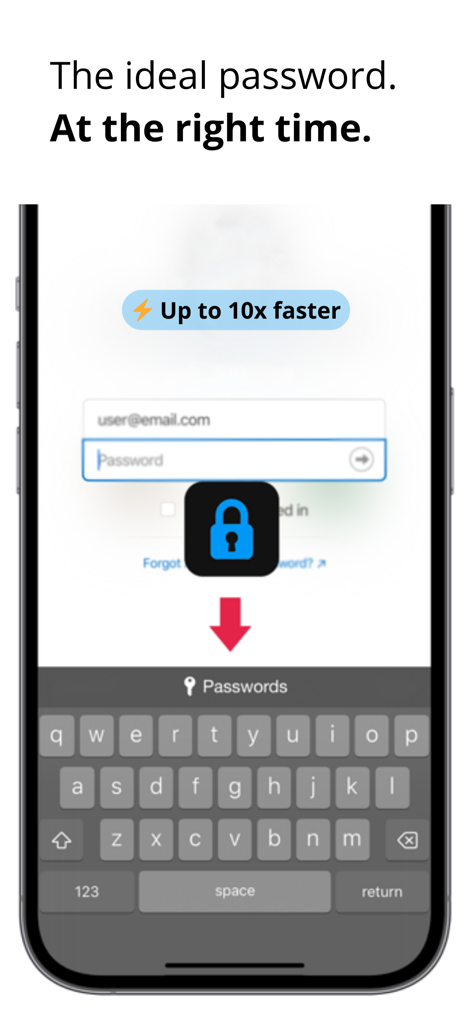iSenhas - Password Manager - Función de autocompletar de contraseñas del gestor de contraseñas iSenhas en el teclado de iOS