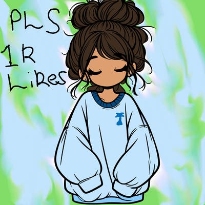 girl with baggy sweatshirt and messy bun