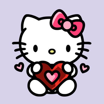 cute hello kitty with heart