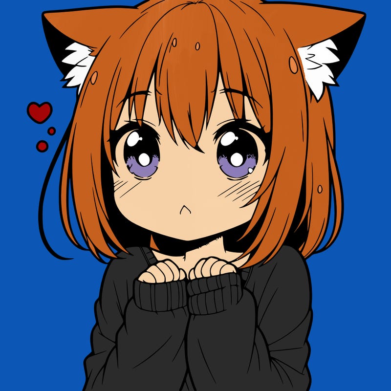shy anime catgirl