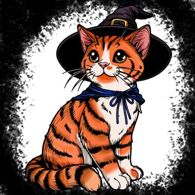 realistic witch cat