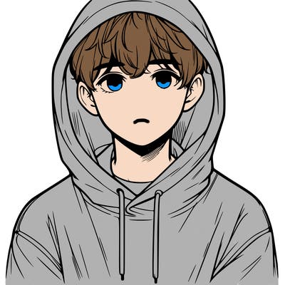 a realistic boy with a oversized hoodie