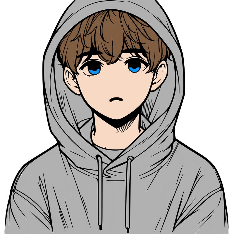 a realistic boy with a oversized hoodie