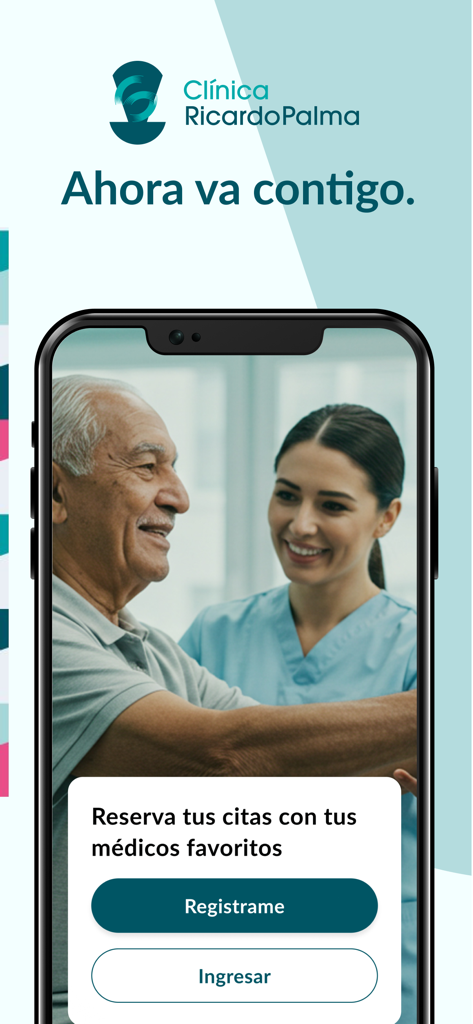 Clínica Ricardo Palma - Clinica Ricardo Palma mobile app onboarding screen for booking medical appointments