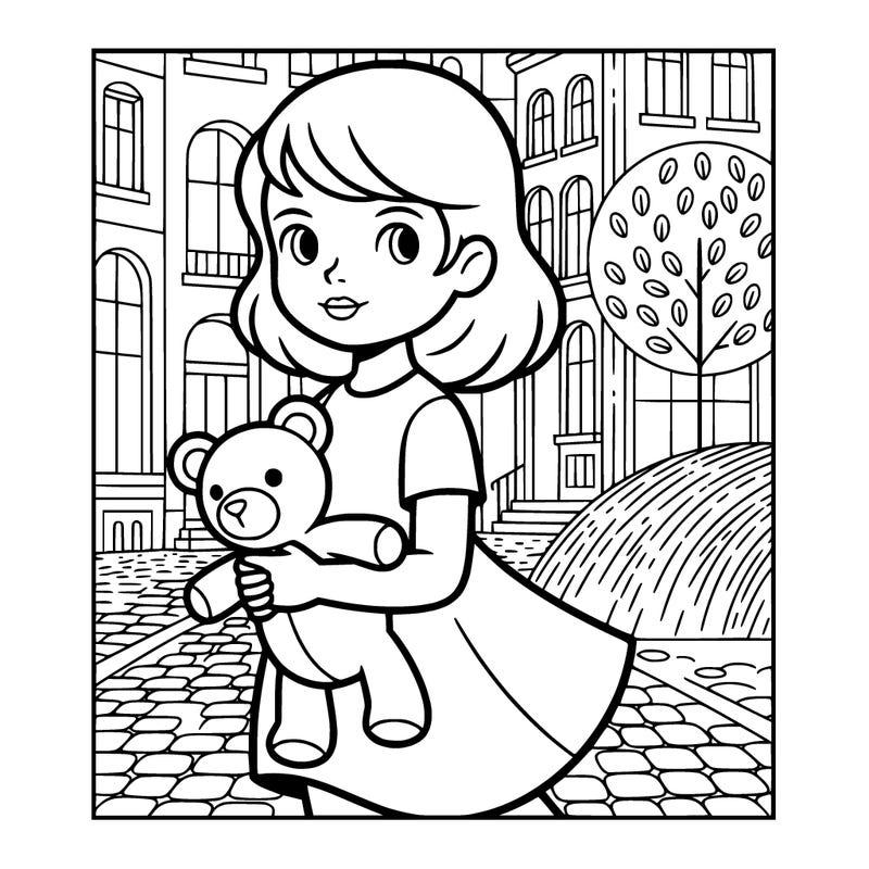 girl with a stuffed bear in her hand cute
