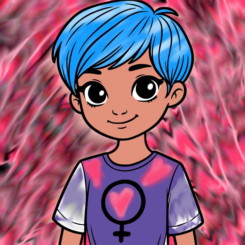 girl with pixie cut and feminist shirt