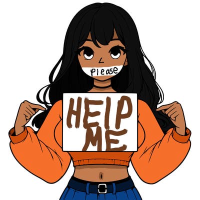 girl holding a blank sign in a long sleeve crop top