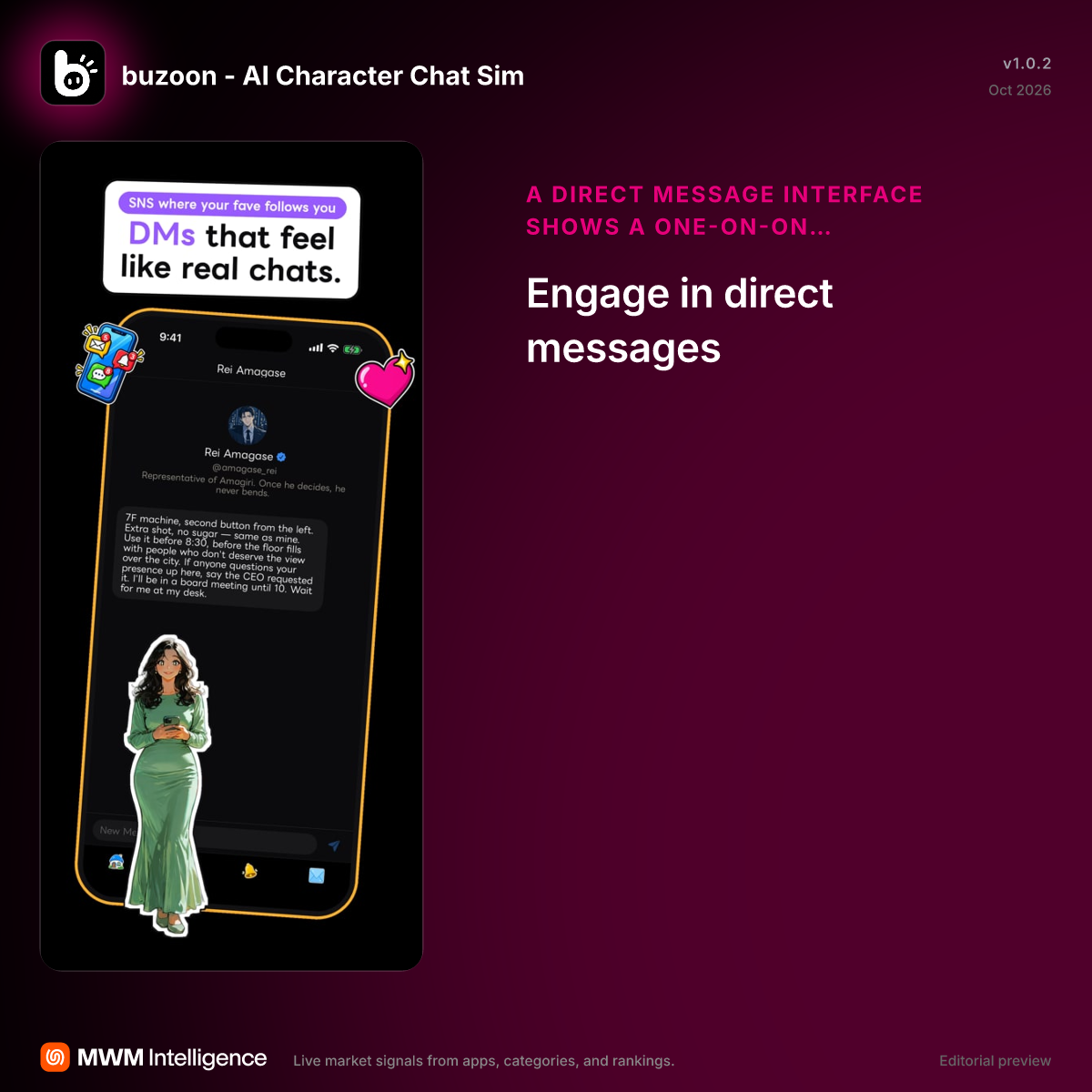 buzoon - AI Character Chat Sim - Entertainment App | MWM
