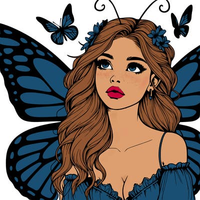 butterfly fairy realistic girl