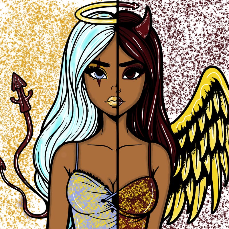 devil vs angel realistic girl