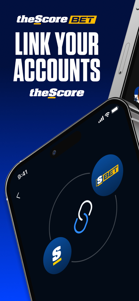 theScore: Sports News & Scores - theScore app screen showing the option to link accounts with theScore BET