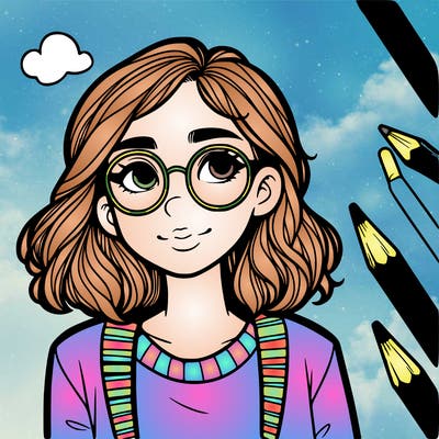 pretty girl with glasses and short hair