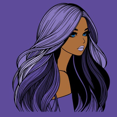realistic girl with long realistic hair
