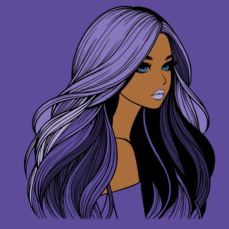 realistic girl with long realistic hair