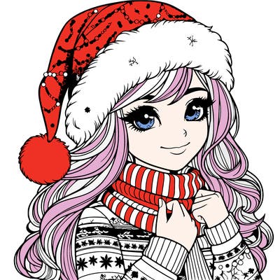 realistic christmas girl