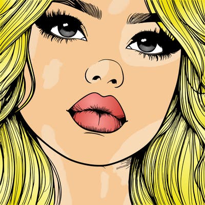 really realistic girl with lips