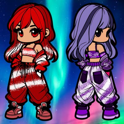 girl in crop top and baggy pants