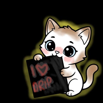 a small cat with a blank sheet of paper in its hand. the cat is sooooooo cute!