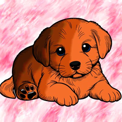 a cute realistic puppy